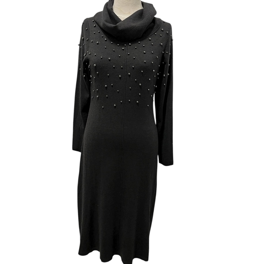 Melanie Lyne Cowl Neck Pearl Detail Dress